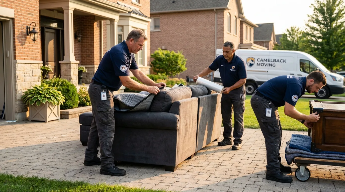 Large estate moving crew wrapping furniture in Tolleson, AZ