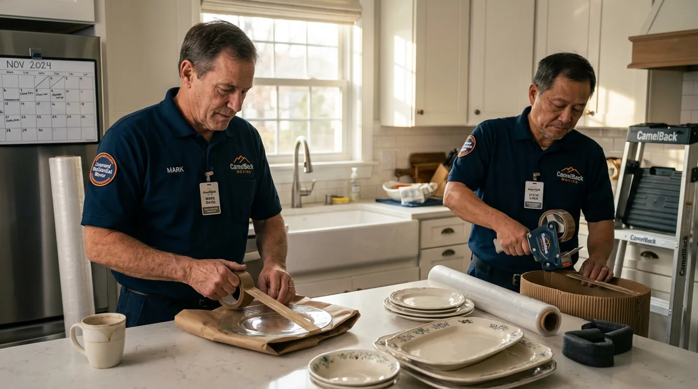 Professional crew packing kitchen dishware in Tolleson, AZ